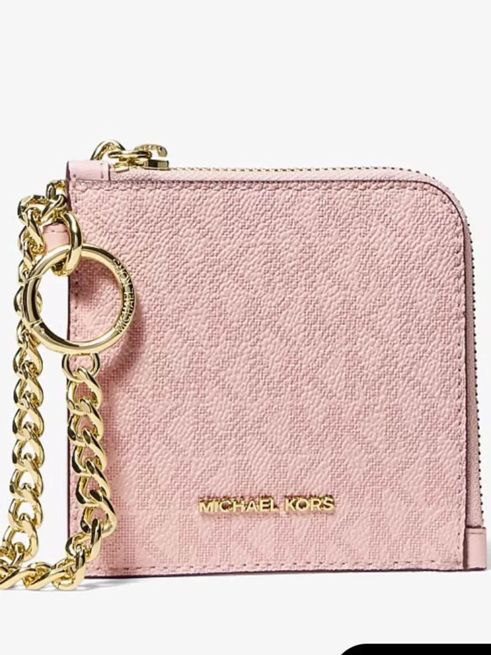 Michael Kors Jet Set Travel Signature Logo Chain Wallet Card Holder